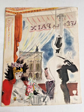 1951 Café de la Paix in Paris Menu w/ Cover Art by André Dignimont picture