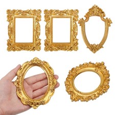 5 Pcs Small Gold Picture Frames Mini Vintage Resin Photo Frame Set picture