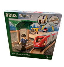 Brio World Rail & Road Travel Set 33209 33pcs Wooden Train Toy Japan NEW picture