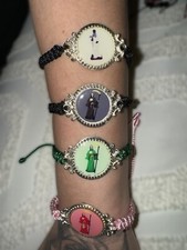 New Pulsera De La Santa Muerte Handmade pink/green  Adjustable Bracelet picture