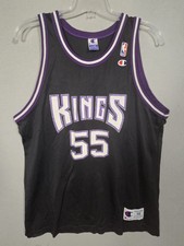 Vtg Champion Sacramento Kings Jason Williams #55 Black/Purple Jersey size XL 48 picture
