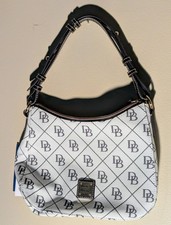 Dooney & Bourke Logo zip Satchel Double Handles Purse Strap Pockets picture