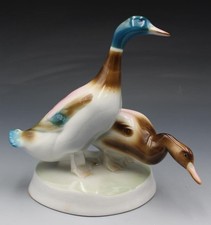 Zsolnay Hungary Porcelain Figurine Mallard Ducks 7
