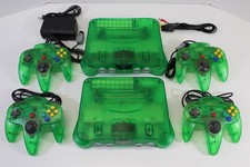 Nintendo 64 Clear Jungle Green Console Controller AC AV N64 Plays US & JPN Games picture