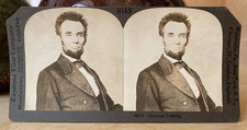 LINCOLN STEREOVIEW UNDERWOOD 28016 MASTER MOUNT CARL SANDBURG FASIMILE AUTOGRAPH picture
