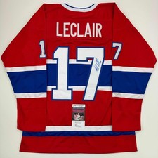 Autographed/Signed John LeClair Montreal Red Hockey Jersey JSA COA picture