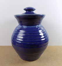 Marked WA Studio Art Pottery Blue Jar Large Size 12