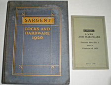 1926 Sargent Master Catalog of Locks & Hardware + Rare 1926 Price Discount Sheet picture