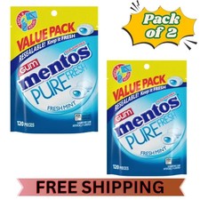 (PACK OF2) Mentos Pure Fresh Mint Sugar Free Gum Extra Value Pack 120 Count picture