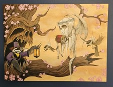 2014 Joe Vollan Original Acrylic Painting Doom Folk Card Kingdom MTG 18x24 picture