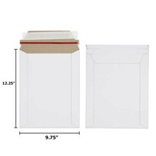 100-400 White Flat Photo Mailers Document Envelopes Cardboard Self Seal Mailer picture