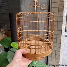 52 Branch China Oriental Round Shape Bamboo Wood Birdcage Display picture