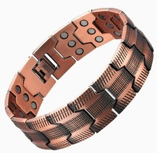 3X Magnetic Copper Bracelet Men Vintage Copper Therapy Energy Wristband picture