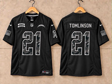 Nike Los Angeles Chargers Tomlinson #21 Salute to Service Jersey Black All Sizes picture