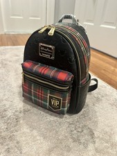 NEW 2026 Loungefly Disney VIP Tours Black Plaid Mini Backpack Rare NWT picture