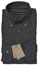 $570 NEW TOM FORD DRESS SHIRT XL 17.5 44 CASUAL DARK INDIGO FLUID FIT LEISURE picture