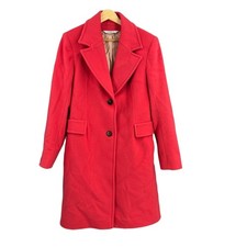 Fleurette Red Wool Notched Lapel Coat 2 Button Classic USA Made Size 6 picture