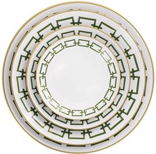 Luxury Equestrian Green Chain & 24k Rim Gold Bone China | 12-Piece Setting picture