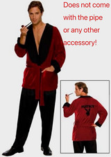 Vintage 2008 Official Playboy Red Robe Costume Hugh Hefner Smoking Jacket Rare picture