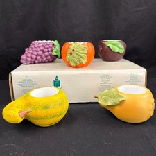 Vintage 2001 PartyLite Harvest Medley P7258 5 Pc Fruit Votive Candle Holders Box picture