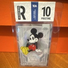 Mickey Mouse - 2023 Topps Chrome Disney 100 #1 Refractor TGARaw Rev Pristine 10 picture