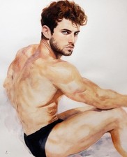🎨 Male Figure  Acrylic Painting 11x14 Eric Fisher picture