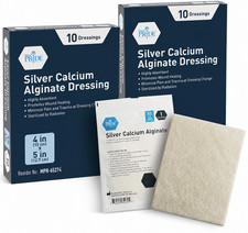 MED PRIDE Silver Calcium Alginate Wound Dressings 2x2 4x5 4x8 Nonstick 20-40ct picture