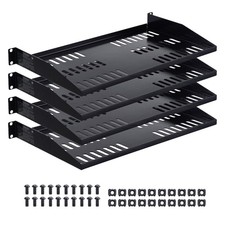 Uimoso 1U Rack Shelf Set, 4 Pieces, 10-Inch Deep, Vented Wall-Mount Tray picture