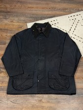 Barbour Beaufort Waxed Jacket Navy Blue Size c46/117cm Mens Cotton Coat Vintage picture