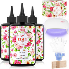 YIEHO 300G UV Resin Kit with Light-Upgraded Crystal Clear Hard UV Curing Premixe picture