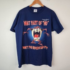 VTG 1996 Taz Daytona Beach Florida T-Shirt Mens Large Navy Jerzees Looney Tunes picture