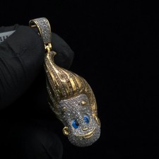10K Yellow Gold Iced-out Jimmy Neutron Custom Character Pendant - 7.7g - 0.8CT picture