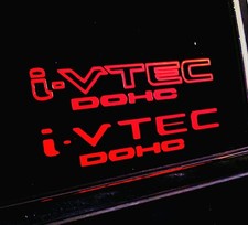 [#38] 2x Red i-VTEC DOHC Vinyl Decal Emblem 9in ×2in picture