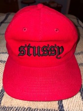 Stussy cap Red corduroy embroidered VTG very good Used condition Rare picture