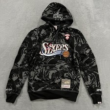 Brand New Aape X Mitchell & Ness Philadelphia Sixers Hoodie Men's Small NBA Y2K picture