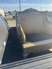 Baroque & Rococo Chaise Lounge Gold Beige Diamond Upholstery Ornate Wood Frame picture