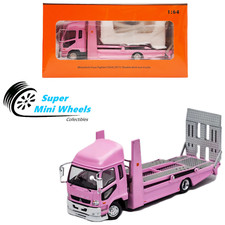 GCD 1:64 2017 Mitsubishi Fuso Fighter Double Deck Tow Trucks Pink Diecas Model picture