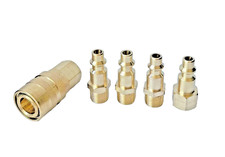 5pc Solid Brass Quick Coupler Set Air Hose Connector Fittings 1/4,  5PBF picture