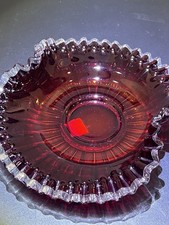 Rare Vintage 1939 Fenton Ruby Amberina Silver Crest 9.5