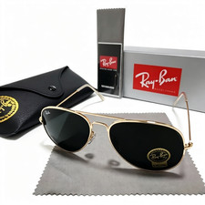 RAY-BAN RB3026, aviator sunglasses , Gold Frame/Large 62mm Dark Green Lens picture