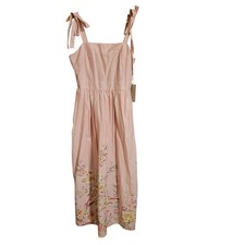Joie Pink Floral Midi Dress NWT Large Sleeveless Pockets Cotton picture