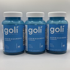 {C5} LOT OF 3 Goli Nutrition Ashwagandha Mixed Berry Gummies - 180 Count 5/28 picture