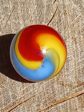 .81 Akro Wet Mint Superman Shooter Marble with Magic Superman towel. picture