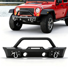 for 2007-2018 Jeep Wrangler JK JL Front Stubby Bumper w/Winch Plate & D-Rings picture