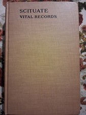 Scituate Vital Records to 1850 (MA) by F. Apthorp Foster HC 1901, Vol. 1, HC, VG picture