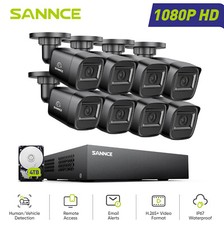 SANNCE 1080P HDMI 8CH DVR 2MP CCTV Security Camera System Outdoor IR Night AI picture