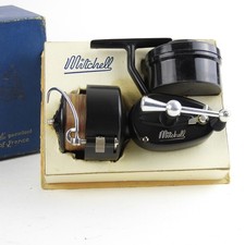 Vintage Mitchell Half-Bail Fishing Reel. Made in France. W/ Box.  picture