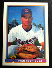 1991 Bowman Ivan Rodriguez RC ROOKIE #272 Texas Rangers Baseball Card picture