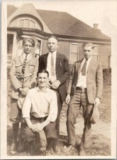 Steelton PA Handsome Studs Dapper Men European Snapshot 1924 Antique Photo picture