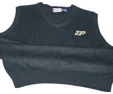NCAA Purdue Boilermakers Mens V.Neck Sweater Vest Black Acrylic Logo-M New picture